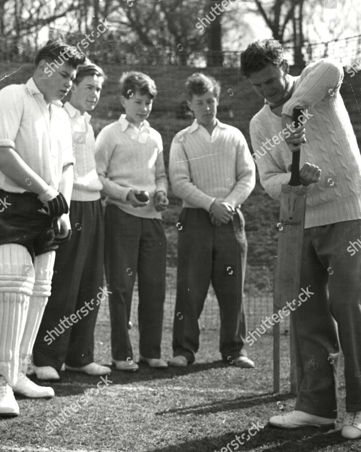 Cricketer Jim Parks Coaching Boys Haywards Editorial Stock Photo ...