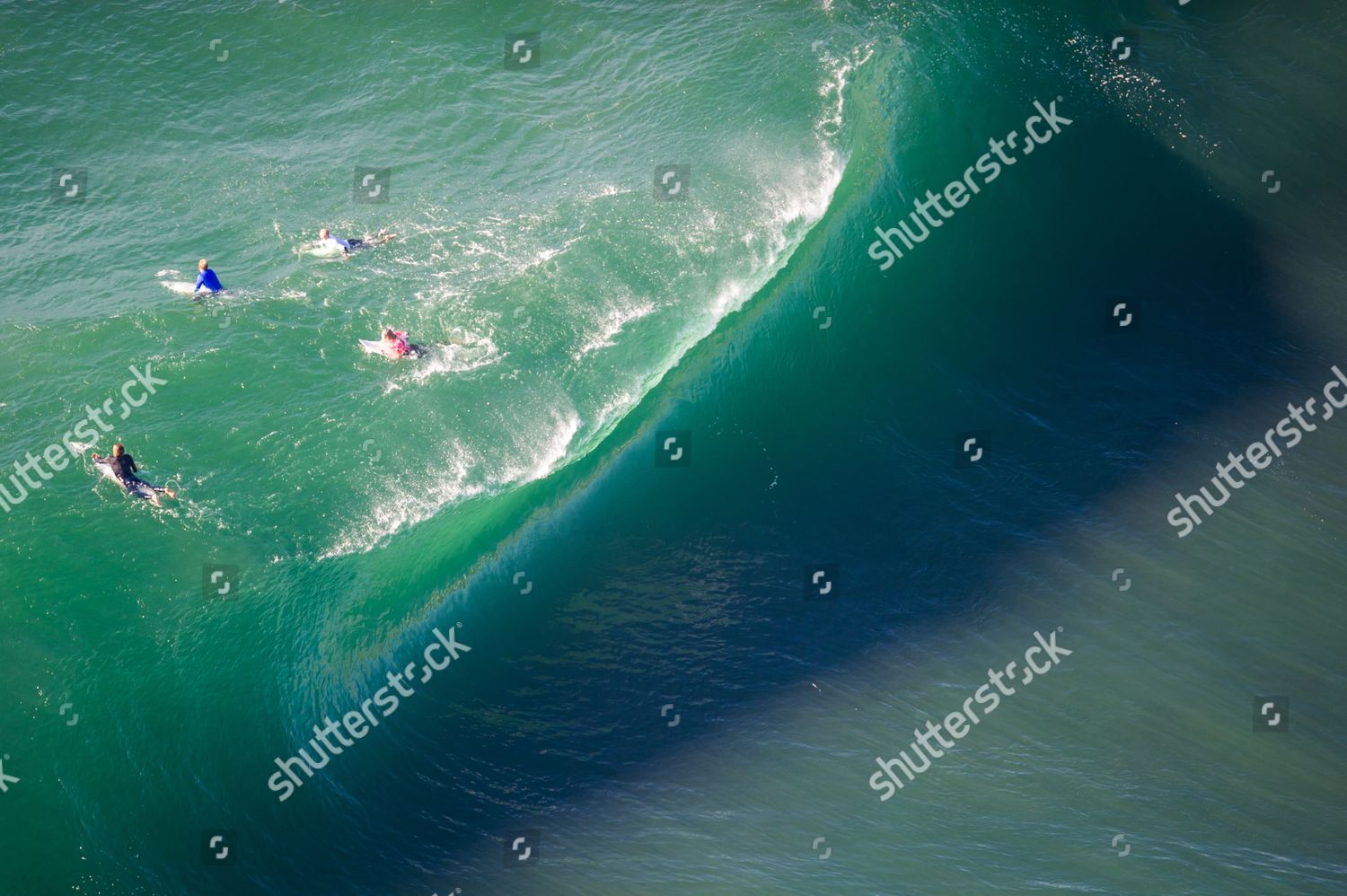 Surfers Above Empty Wave Beginning Break Editorial Stock Photo Stock Image Shutterstock