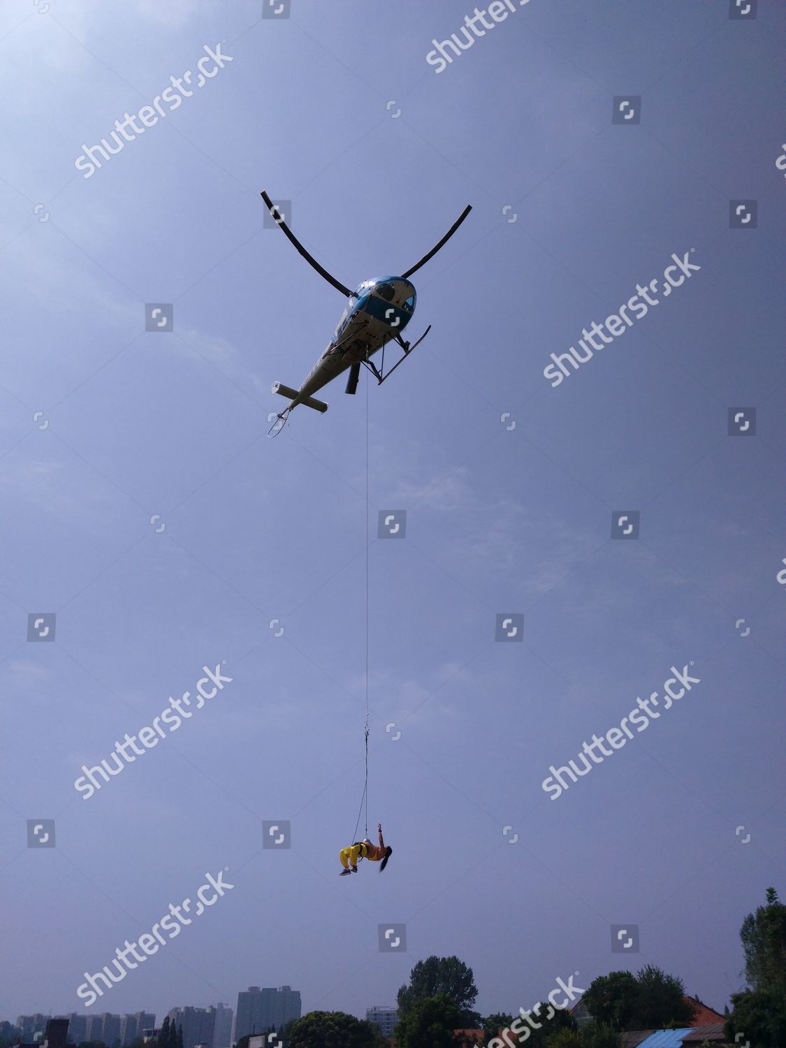 Zhou Danging Beneath Helicopter Editorial Stock Photo Stock Image