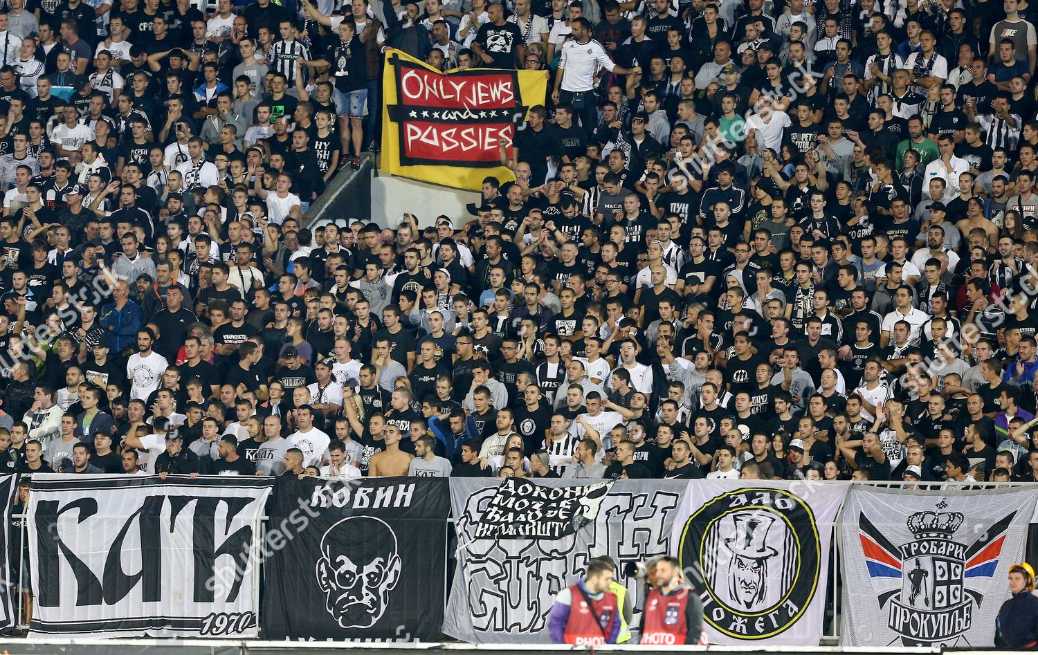 Aubergine Antipoison At hoppe Partizan Belgrade Supporters Display Banner Toward Editorial Stock Photo -  Stock Image | Shutterstock