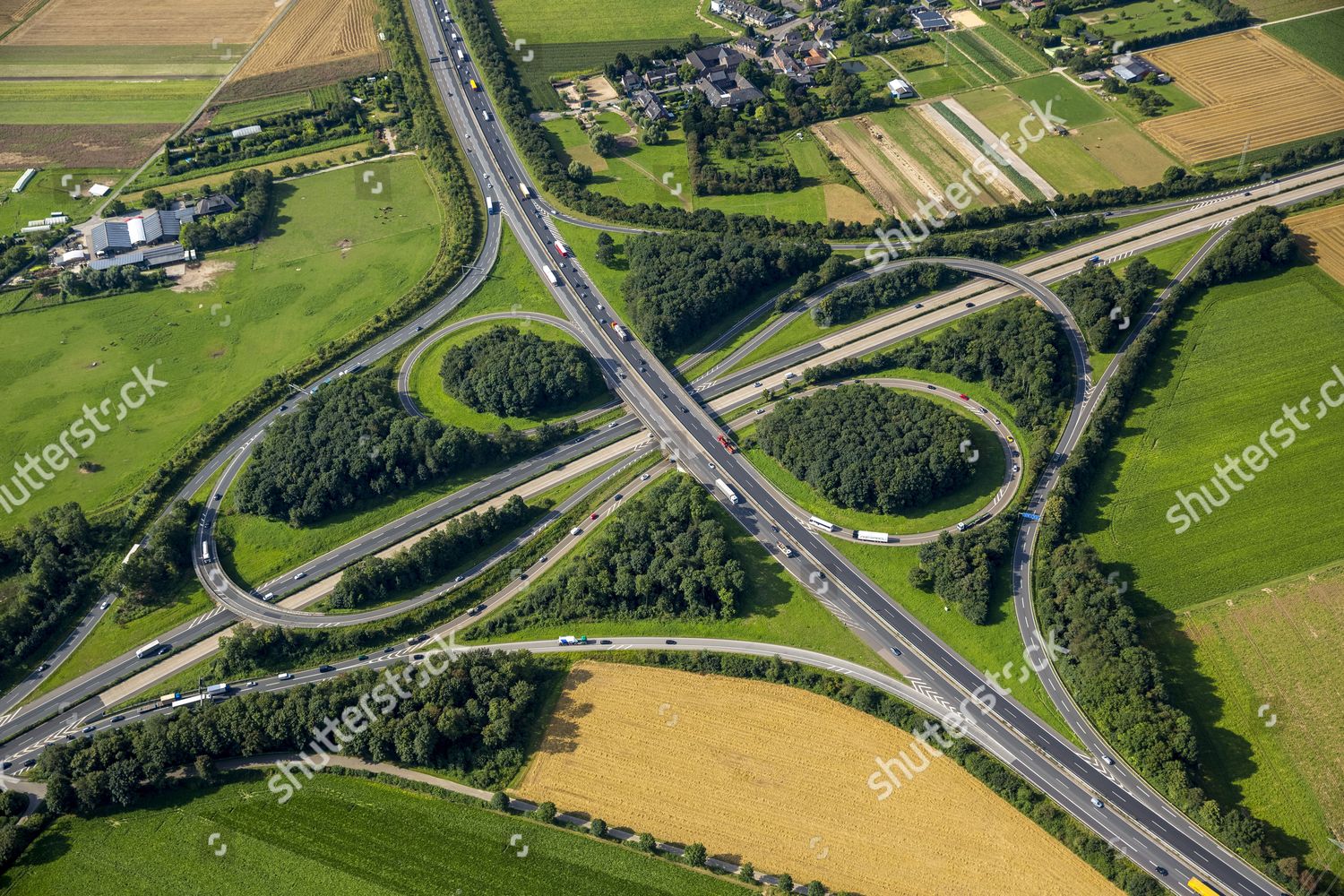 Aerial View Motorway Junction Junction A61 Editorial Stock Photo ...