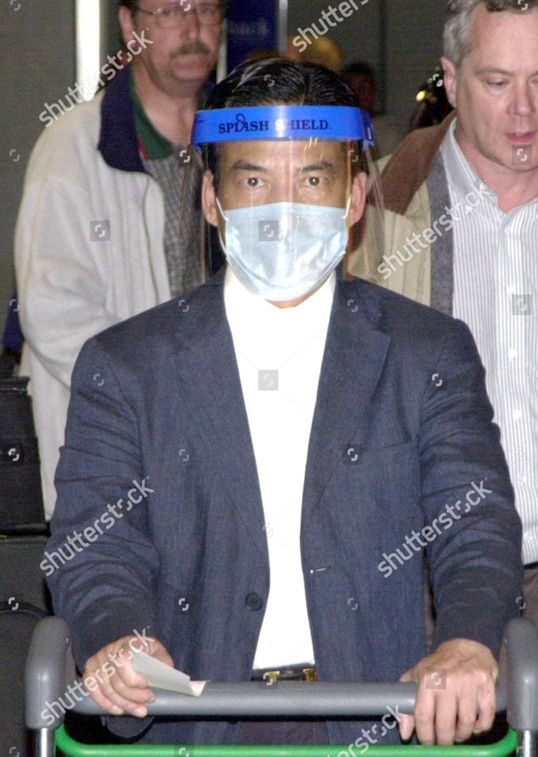 Passenger Hong Kong Wearing Face Mask Visor Editorial Stock Photo