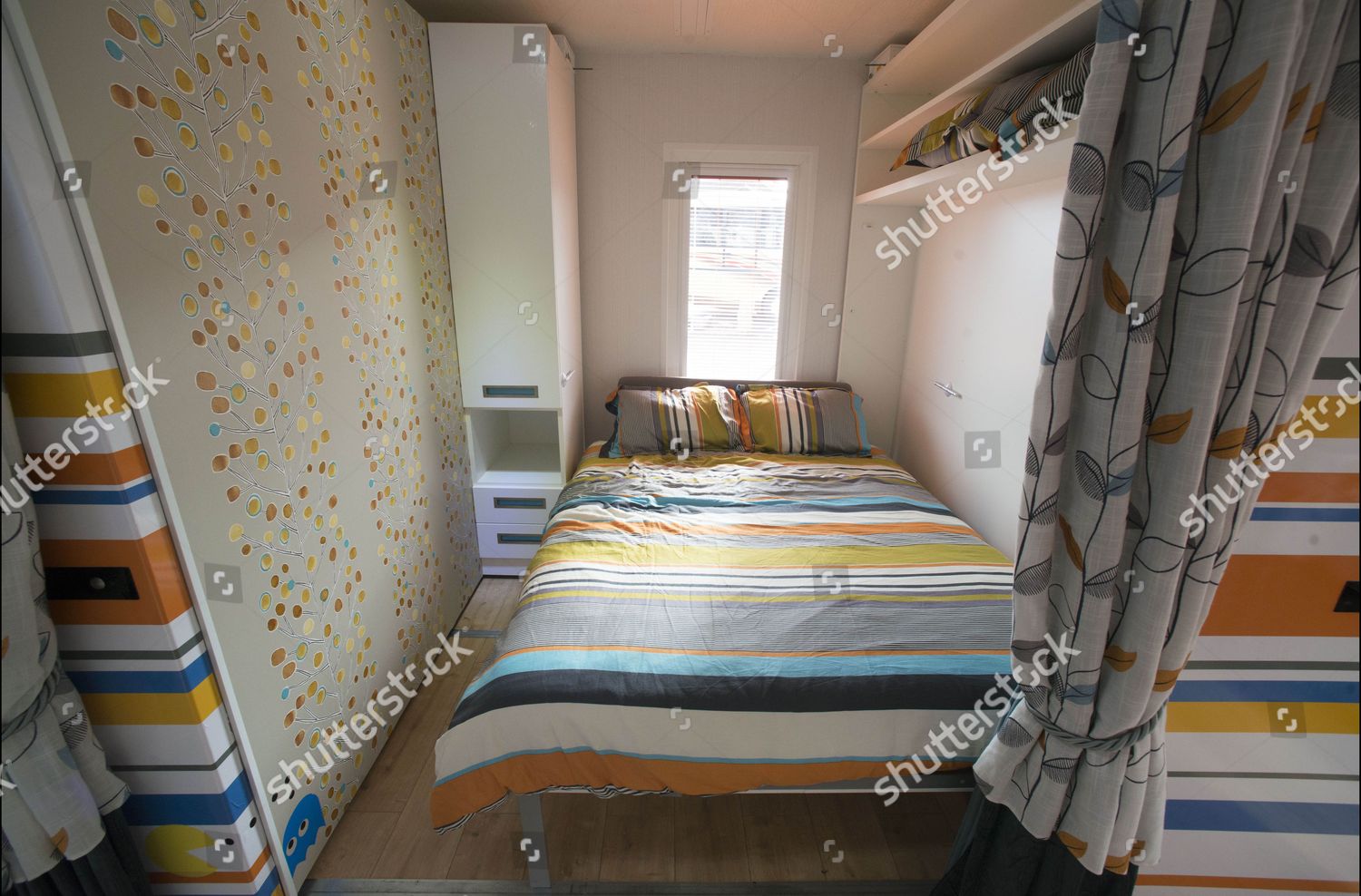 Caravans Interior Walls Separated Allow Double Bed Editorial