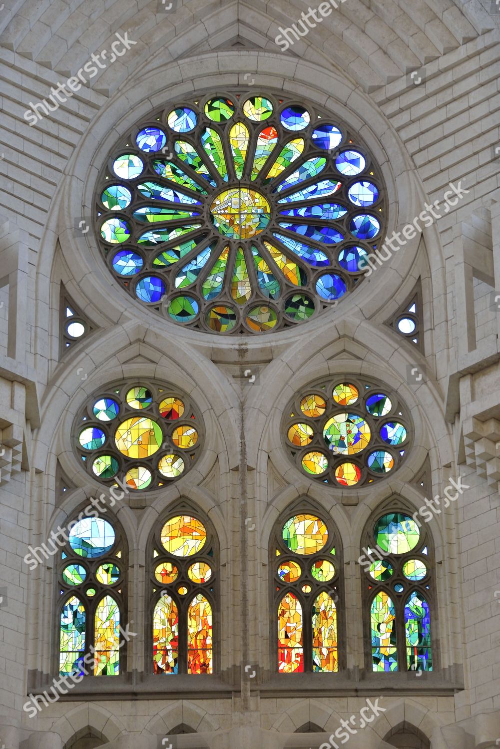 Stained Glass Windows Sagrada Familia Holy Family Editorial Stock Photo Stock Image Shutterstock