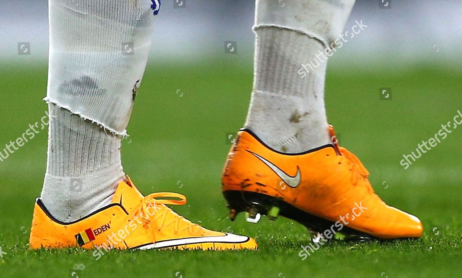 Limón cebra Cambiable Personalised Nike Football Boots Eden Hazard - Foto de stock de contenido  editorial: imagen de stock | Shutterstock Editorial