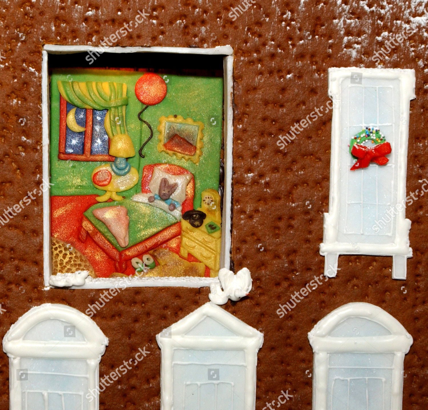 Window Scene Goodnight Moon Part Gingerbread House Editorial Stock