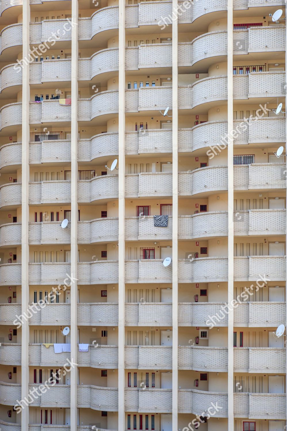 Facade Skyscraper Satellite Dishes On Balconies Editorial Stock Photo ...