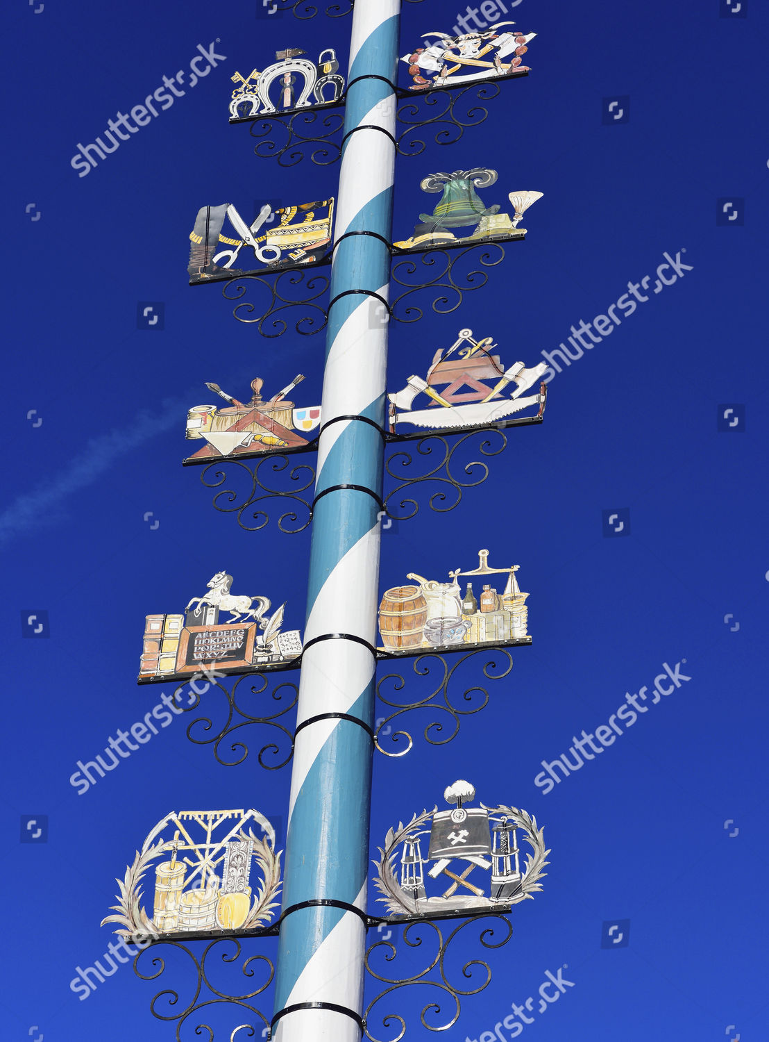 Maypole Wooden Signs Local Trades Miesbach Editorial Stock Photo ...
