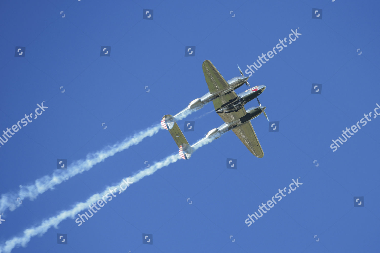 Lockheed P38 Lightning Flying Flight Display Editorial Stock Photo ...