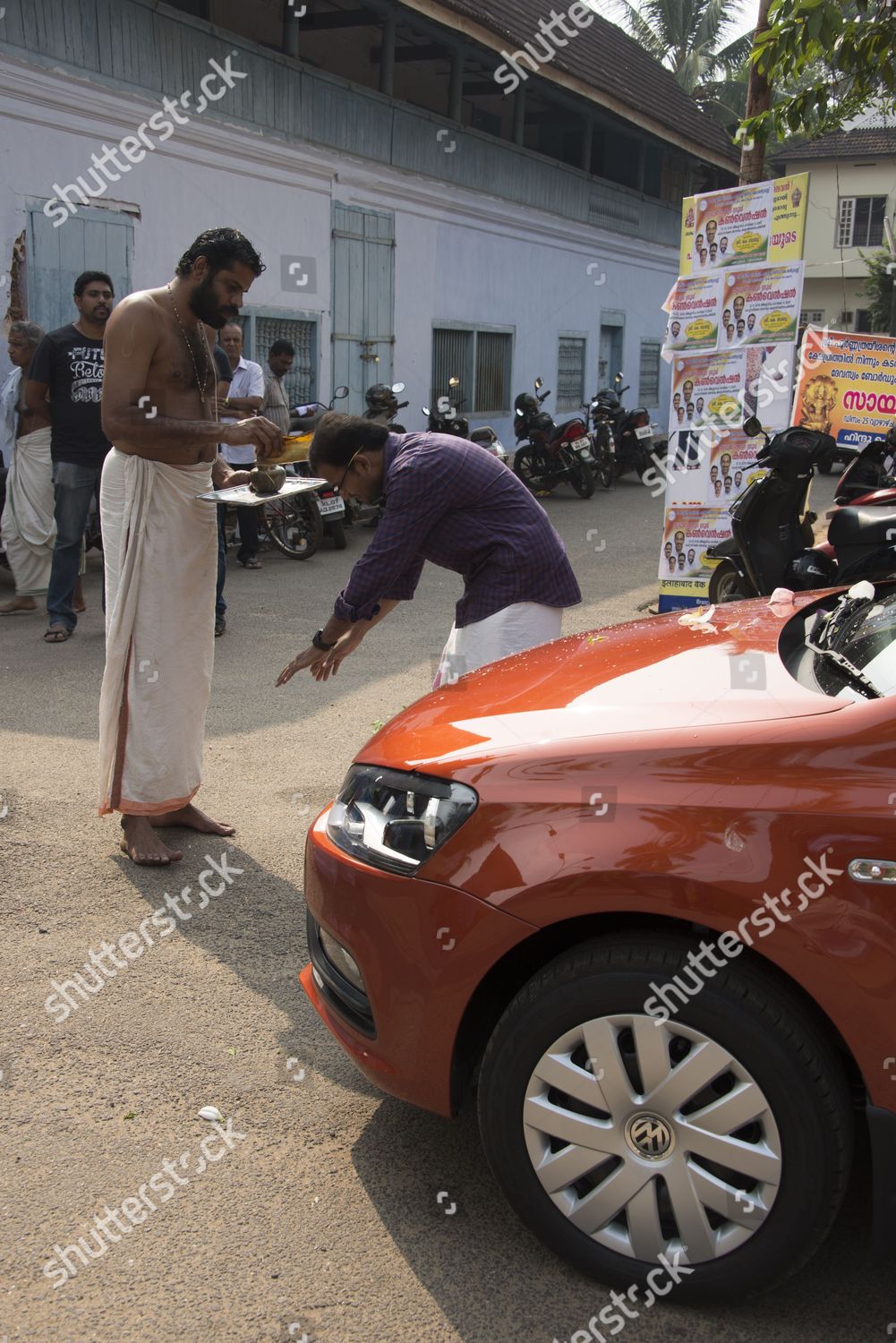 Hindu Priest Performing Blessing New Car Editorial Stock Photo - Stock ...