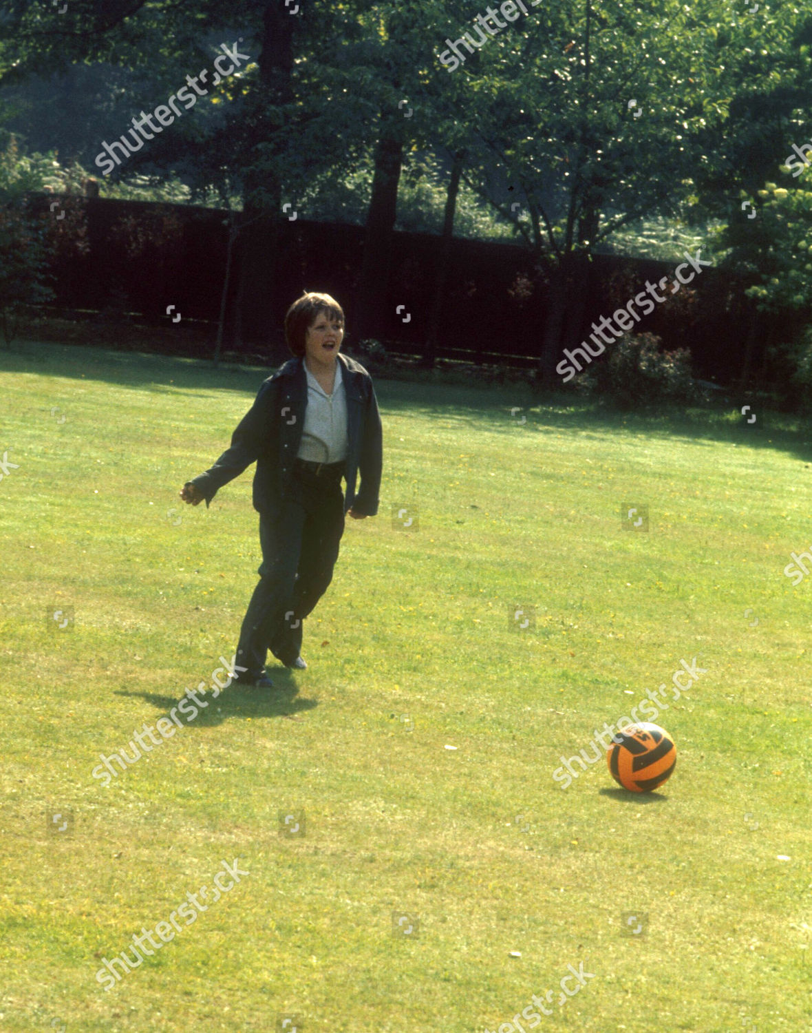 Jimmy Osmond Playing Football On Lawn Editorial Stock Photo Stock