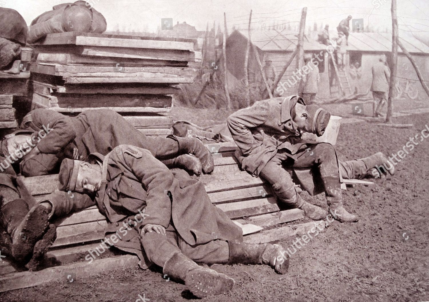 Exhausted German Prisoners War During World Editorial Stock Photo