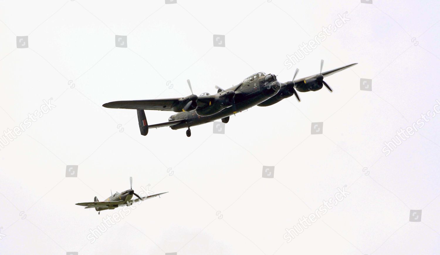 Avro Lancaster Supermarine Spitfire Battle Britain Editorial Stock