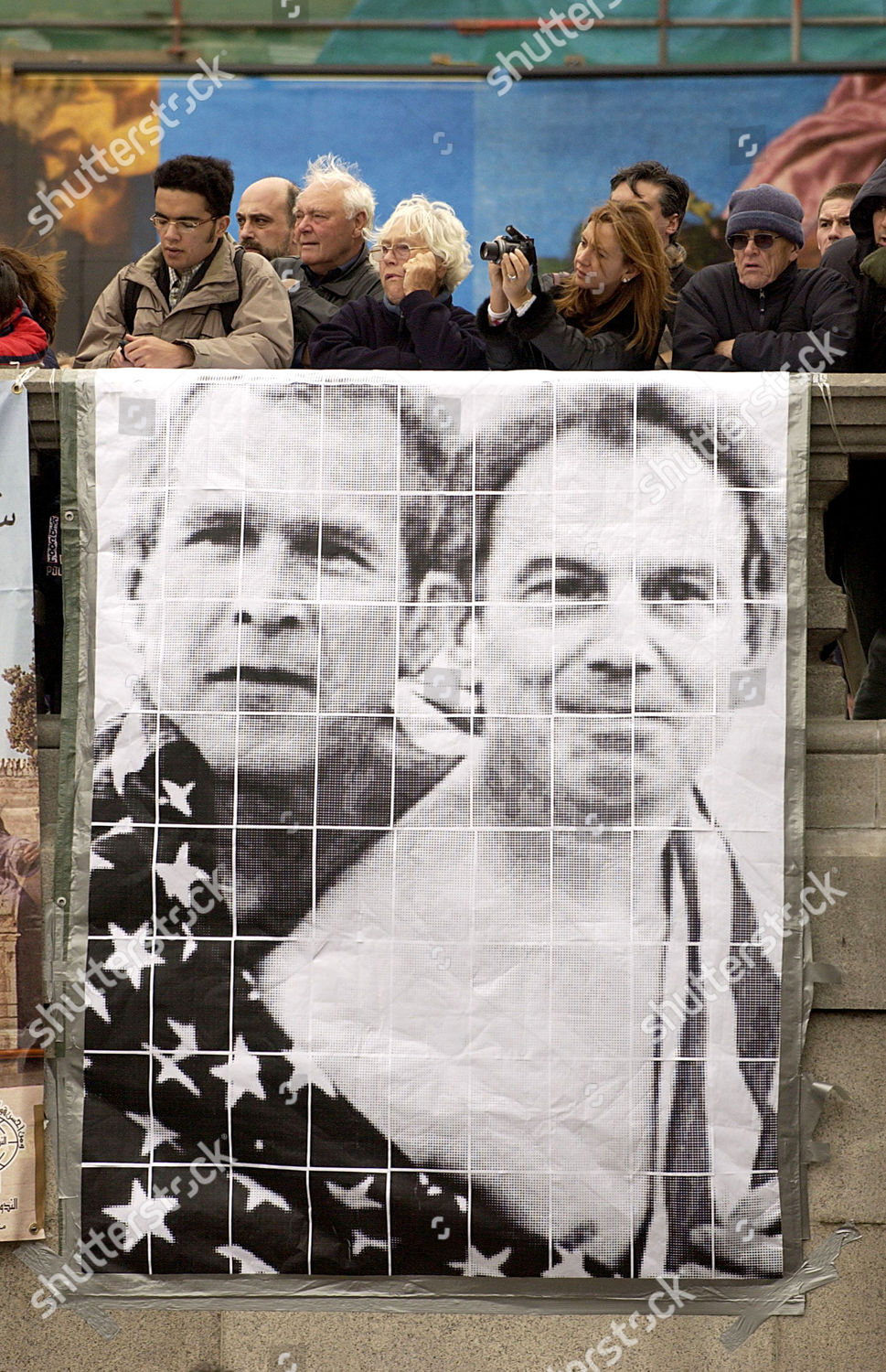 George Bush Tony Blair Poster Editorial Stock Photo - Stock Image