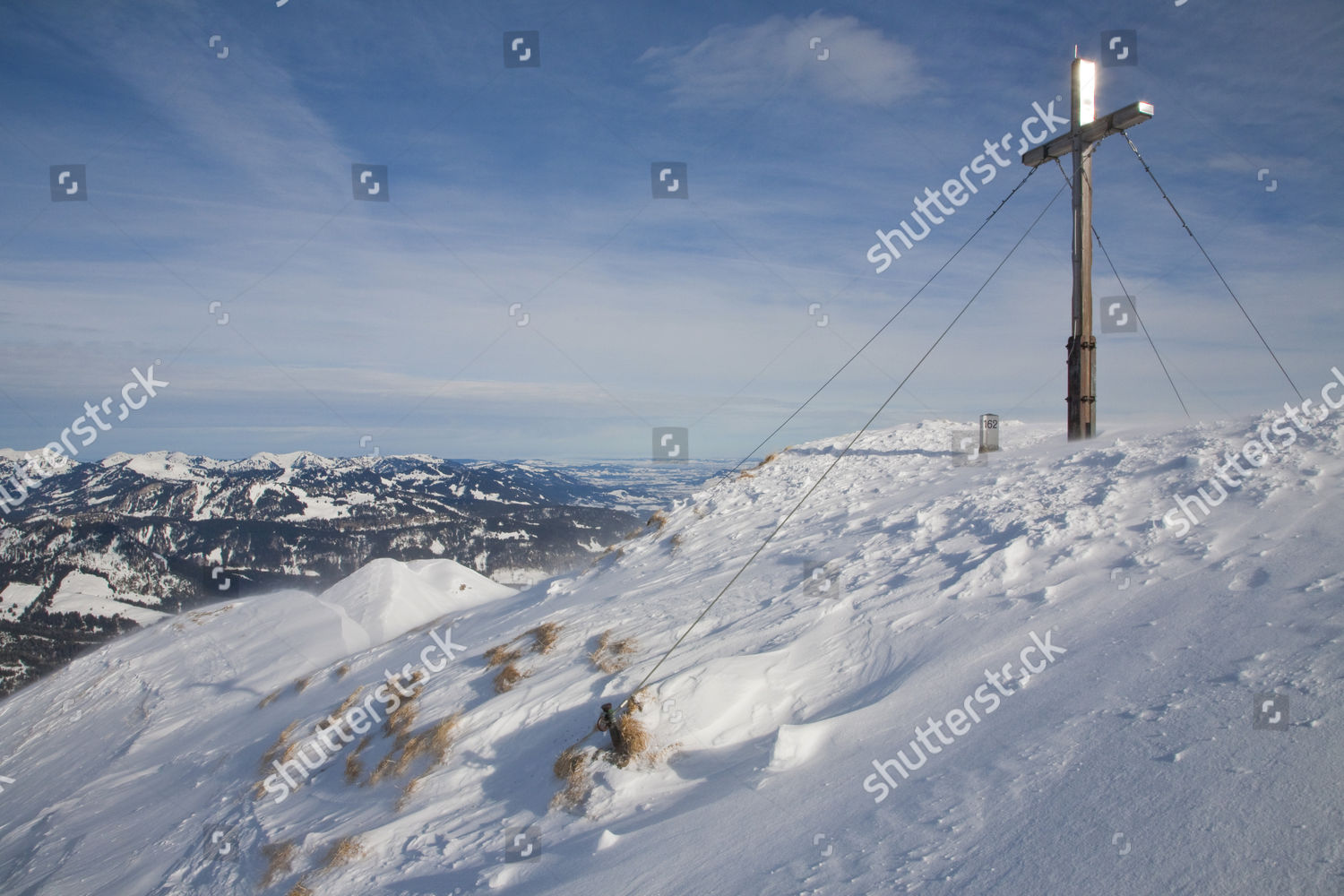 Summit Cross On Mt Fellhorn Panorama Editorial Stock Photo - Stock ...