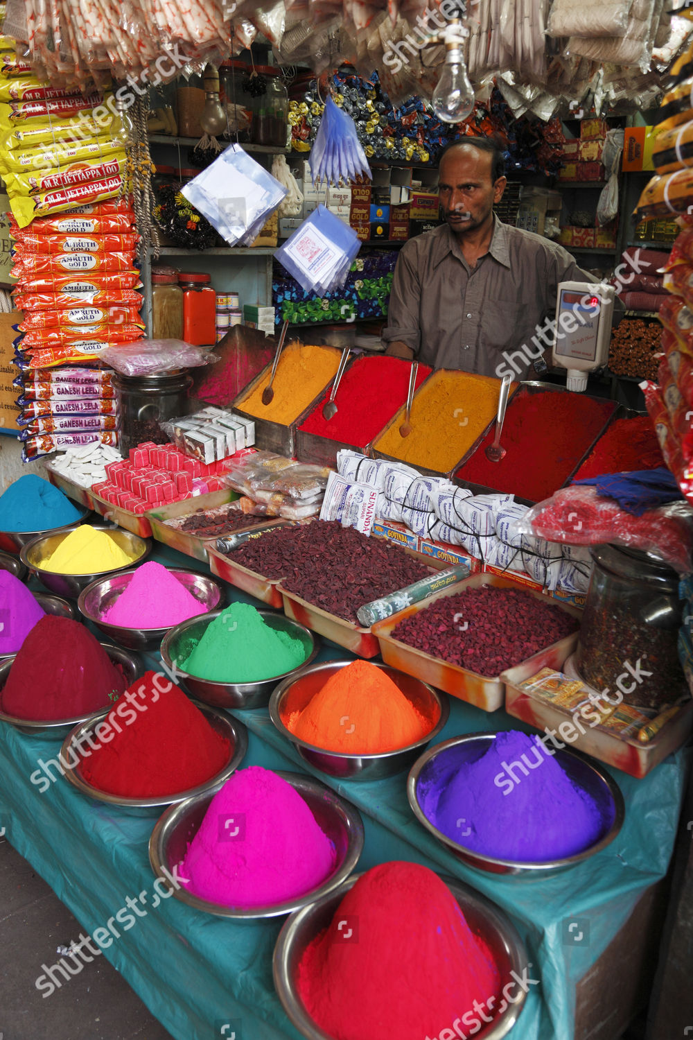 Stall Powdered Pigment Devaraja Market Mysore Editorial Stock Photo