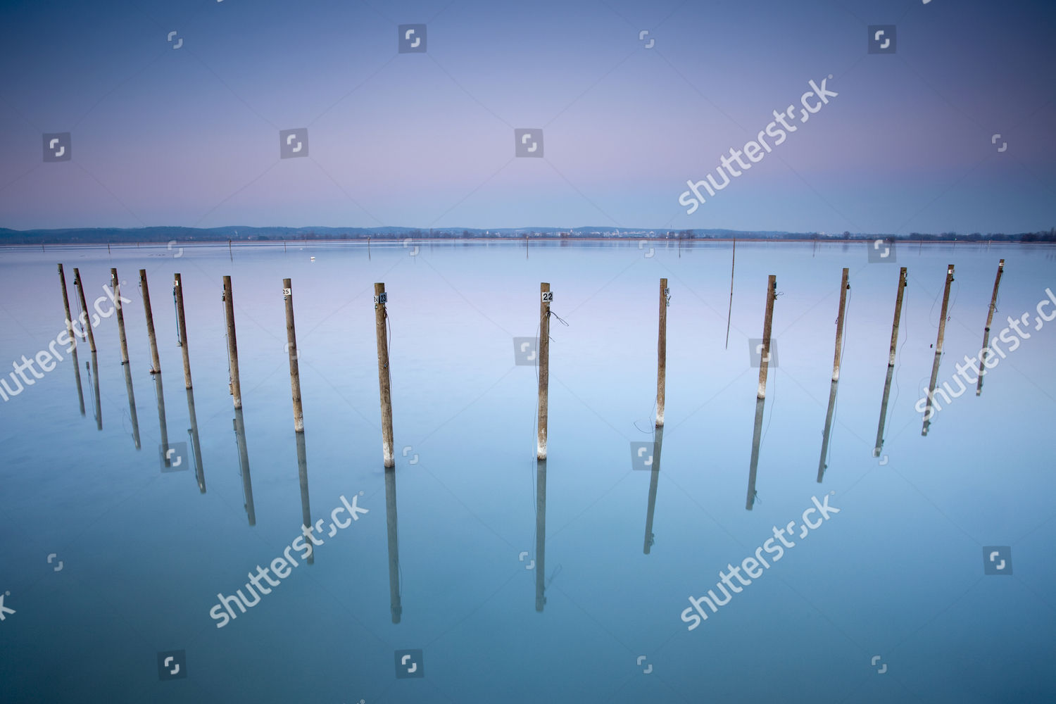 Boat Landing Poles Winter Light On Editorial Stock Photo Stock Image