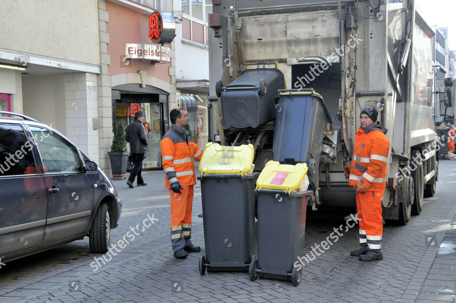 Garbage Collection Rubbish Bins Being Emptied Editorial Stock Photo ...