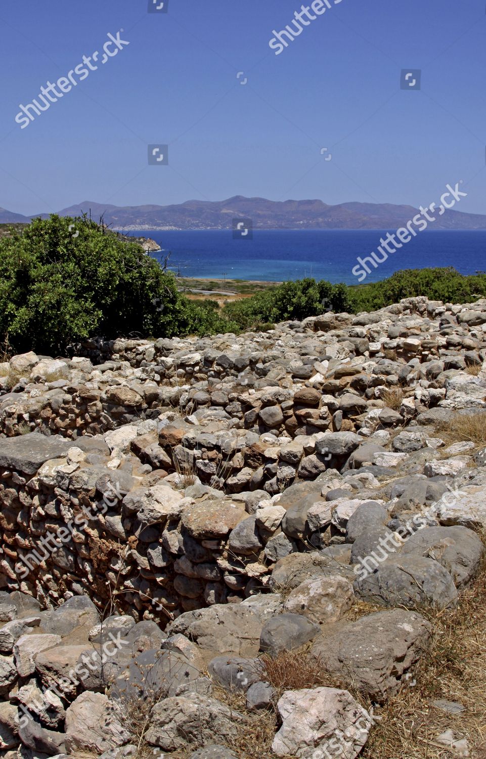 Gournia Minoan Archaeological Site Crete Greece Editorial Stock Photo ...