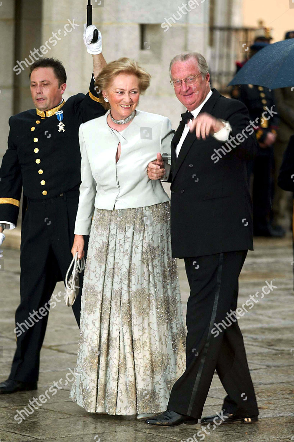 GALA DINNER TO CELEBRATE THE WEDDING OF PRINCE FELIPE AND LETIZIA ORTIZ ROCASOLANO, PARDO PALACE, MADRID, SPAIN - 21 MAY 2004: стоковое фото