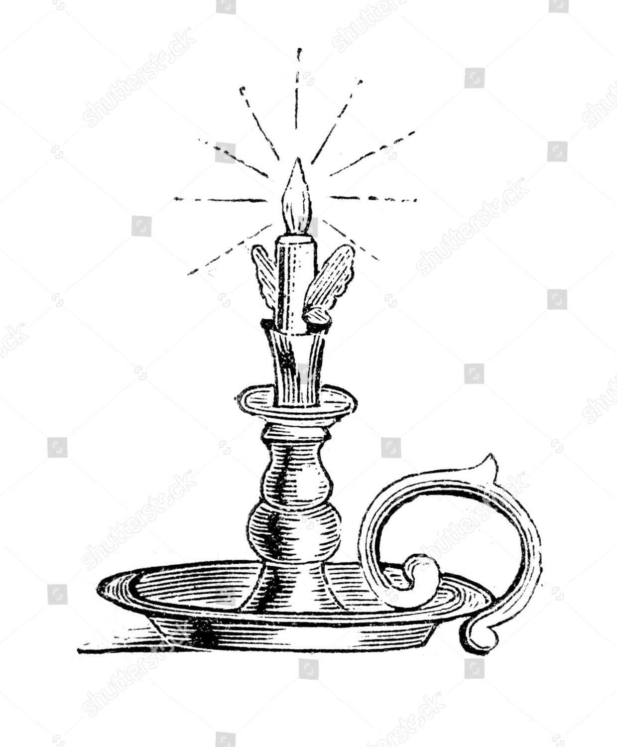 Candle Holder Flame Quencher Historical Illustration Editorial Stock