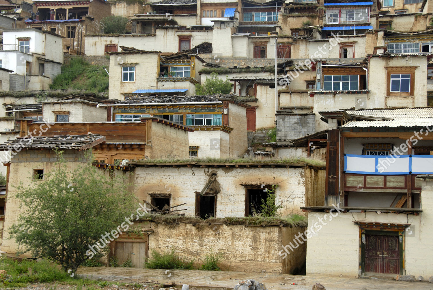 Tibetan Buddhist Monastery Apartments Old Houses Editorial Stock Photo
