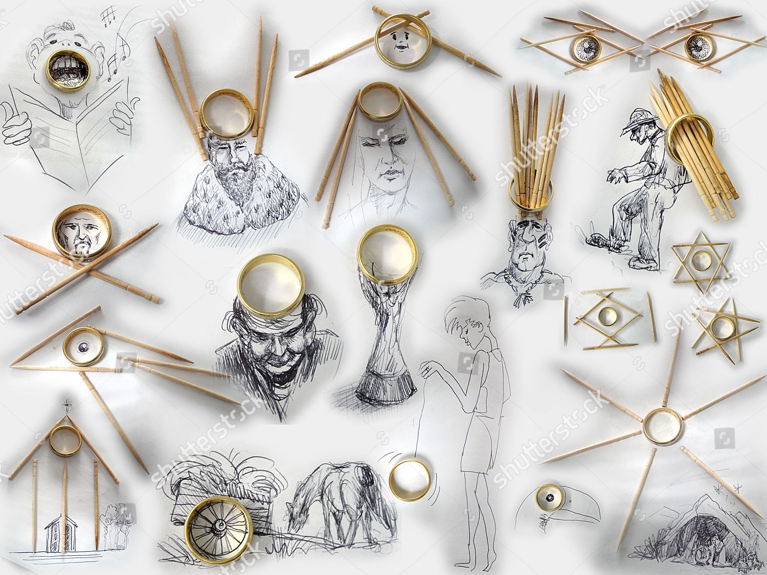 Example Victor Nunes Drawings Using Everyday Editorial Stock Photo ...