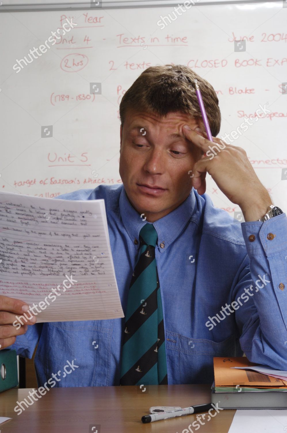 Model Released Male Teacher Marking Work Editorial Stock Photo Stock Image Shutterstock