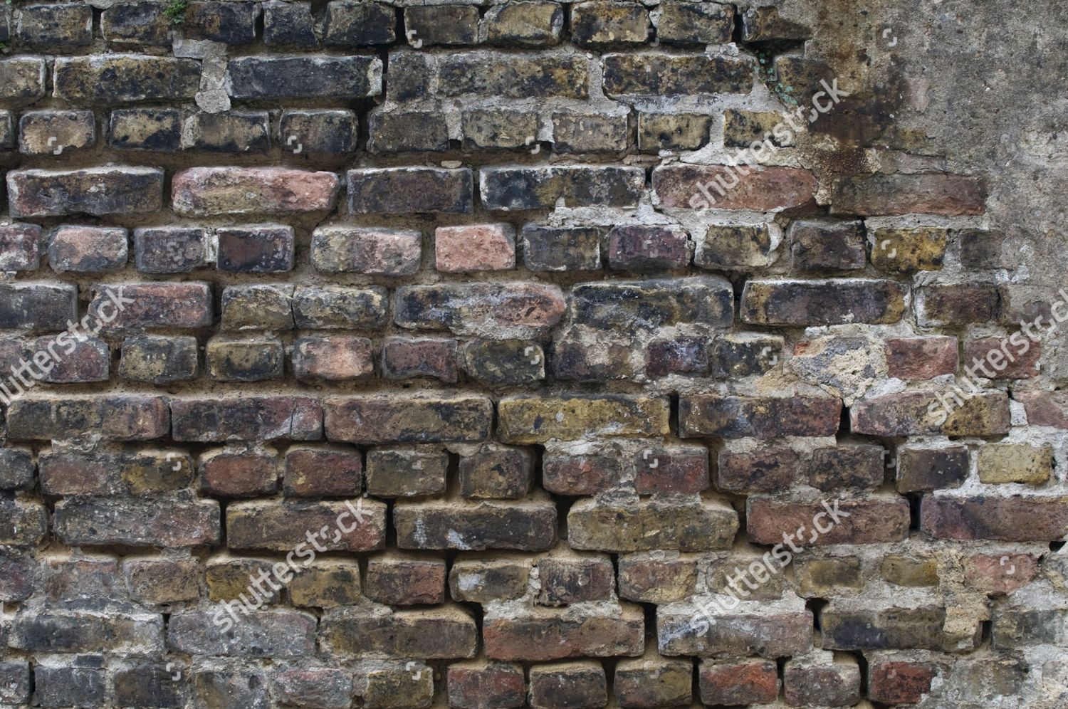 Old Brick Wall Limescale Runmarks Background Editorial Stock Photo