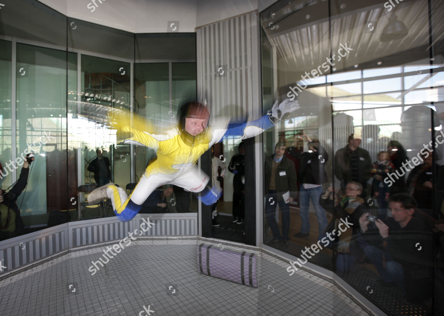 Simulated Freefall Like Parachute Jump Indoor Editorial Stock Photo