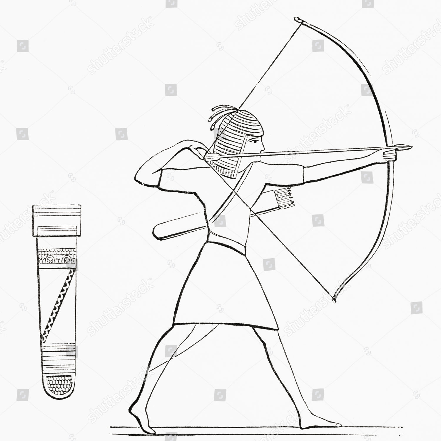 Egyptian Archer Quiver Imperial Bible Dictionary Editorial Stock Photo