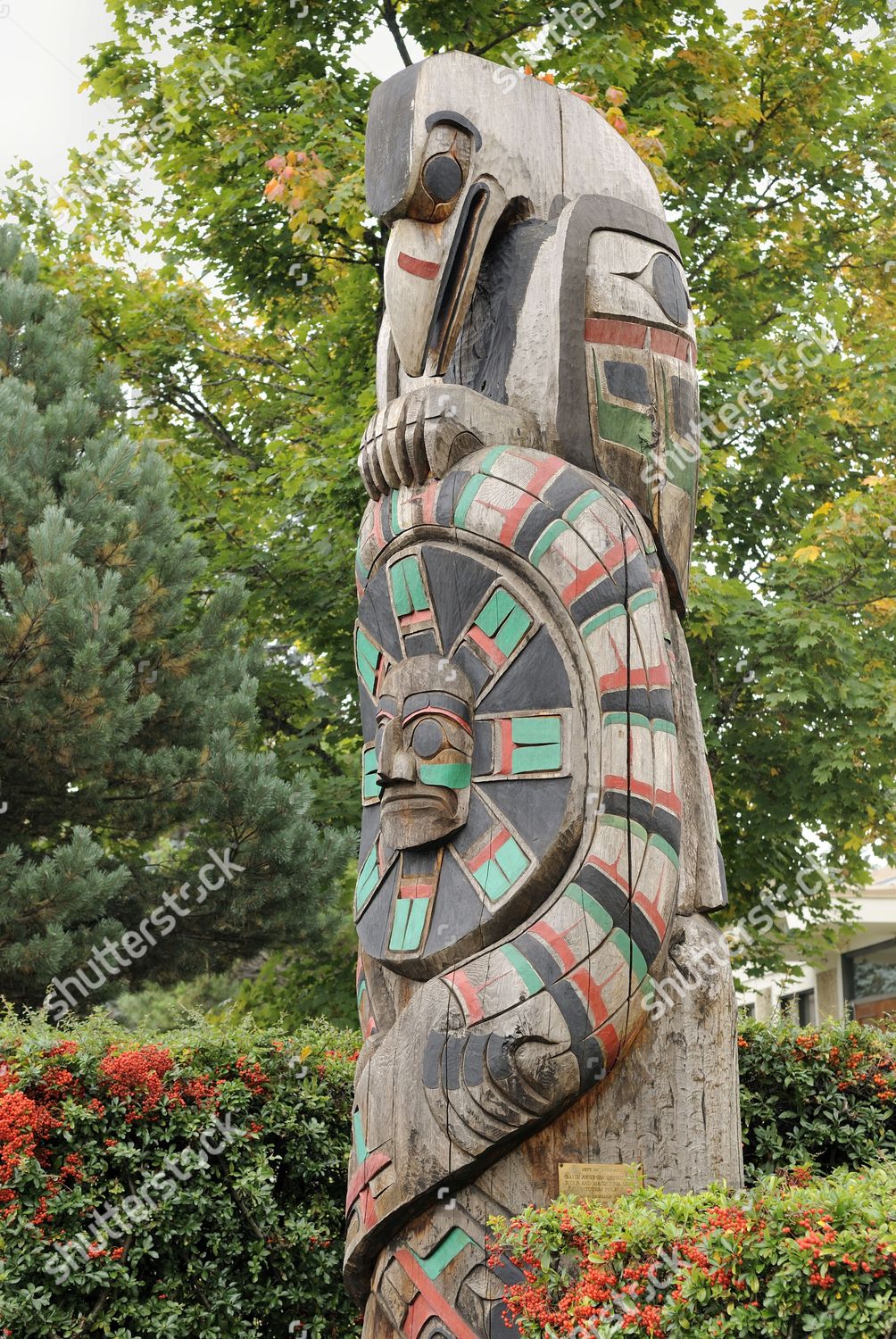 Totem Pole Cowichan Tribe Duncan Vancouver Editorial Stock Photo