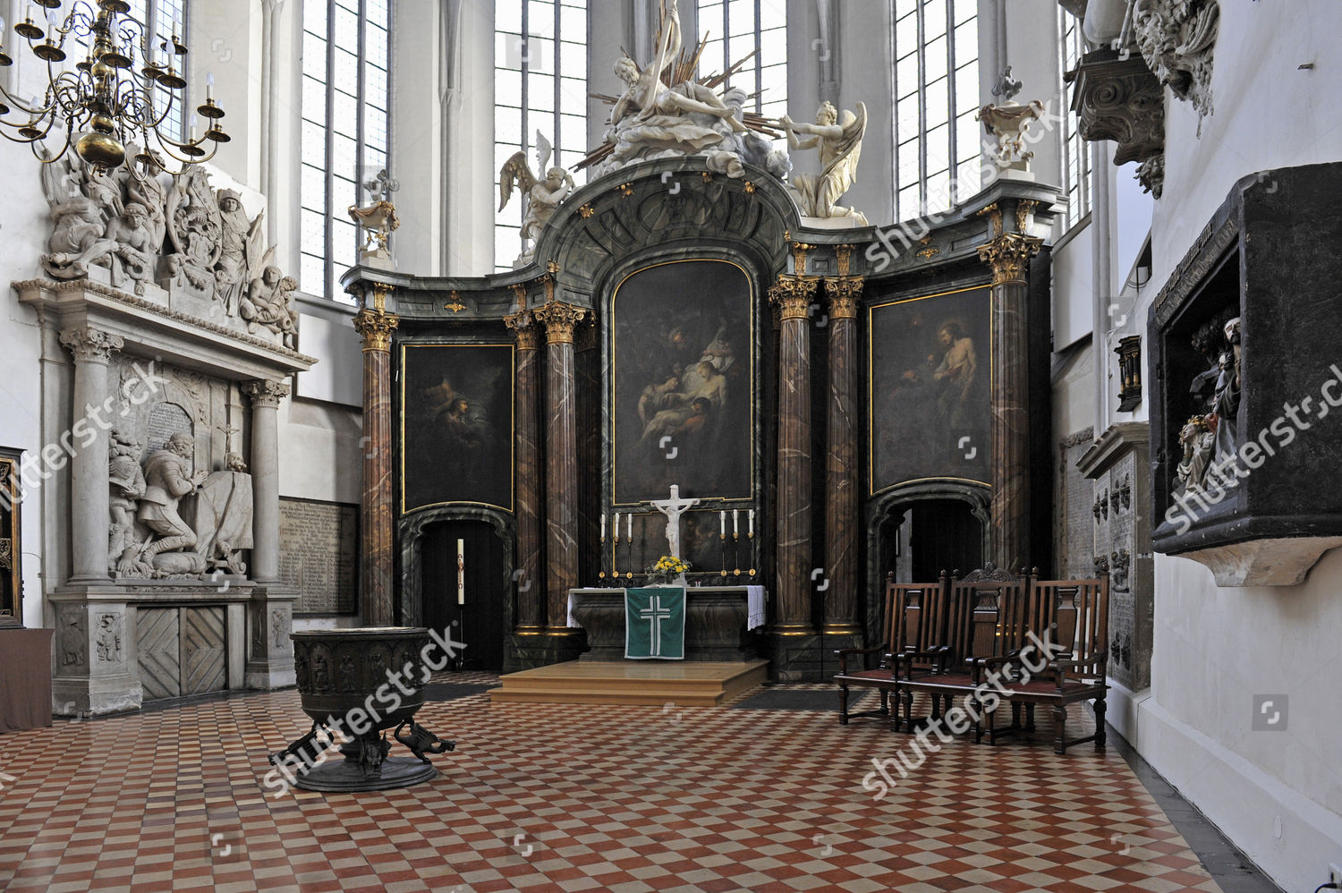 Altar Marienkirche Church Built 1250 Alexanderplatz Editorial Stock ...