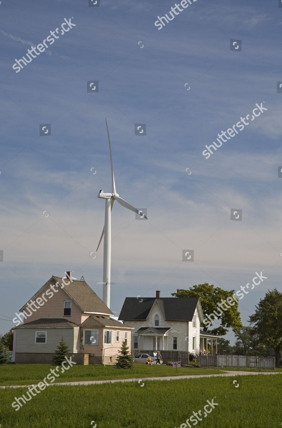 Wind Turbine Houses Harvest Wind Farm Editorial Stock Photo Stock