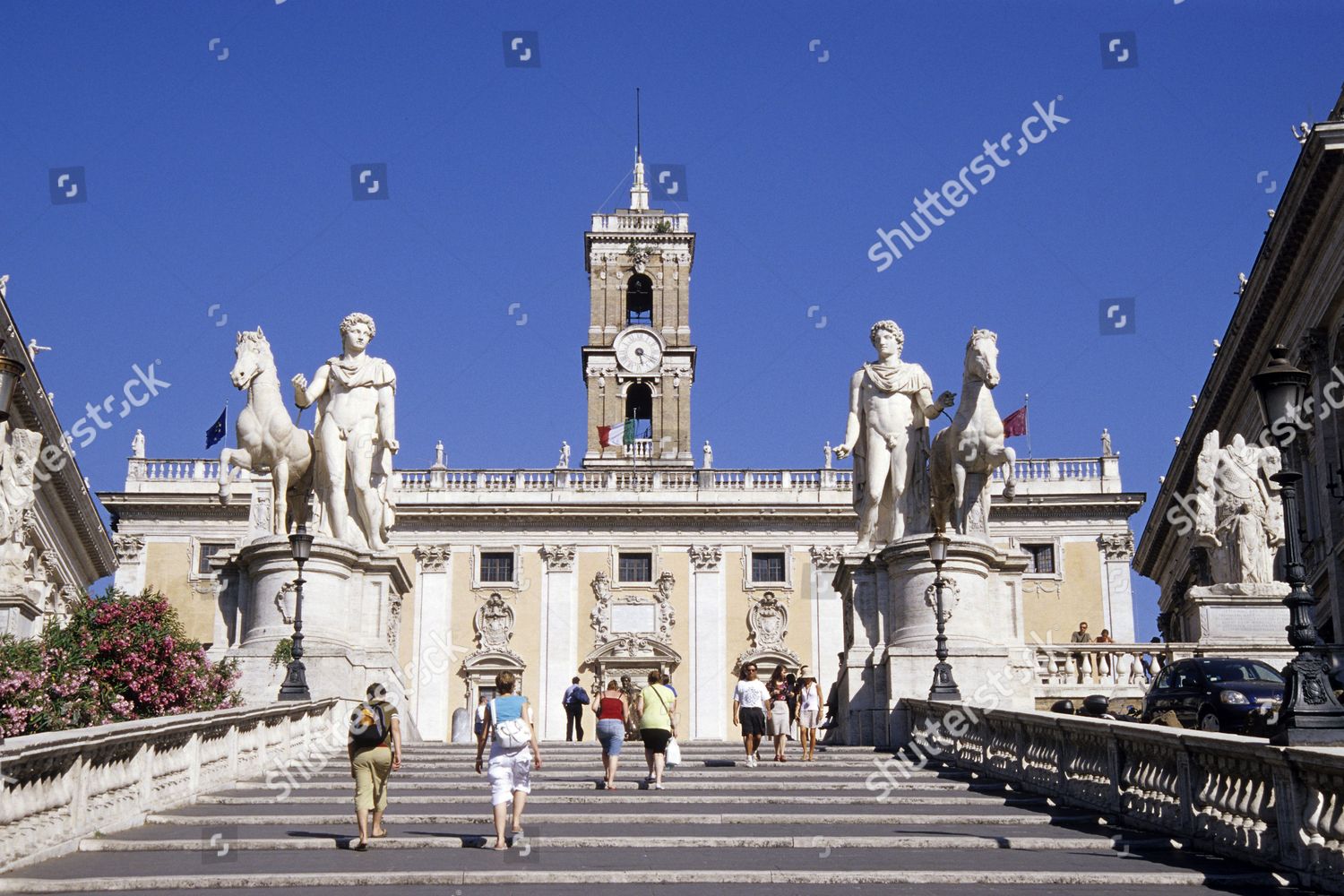 Tourists Piazza Del Campidoglio Square Dioscuri Editorial Stock Photo ...