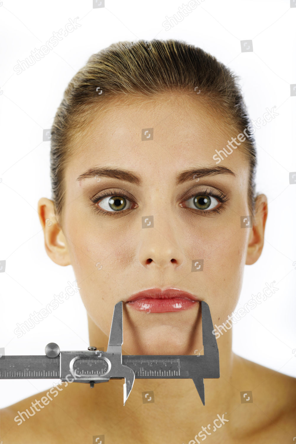 Model Released Womans Mouth Being Measured Editorial Stock Photo