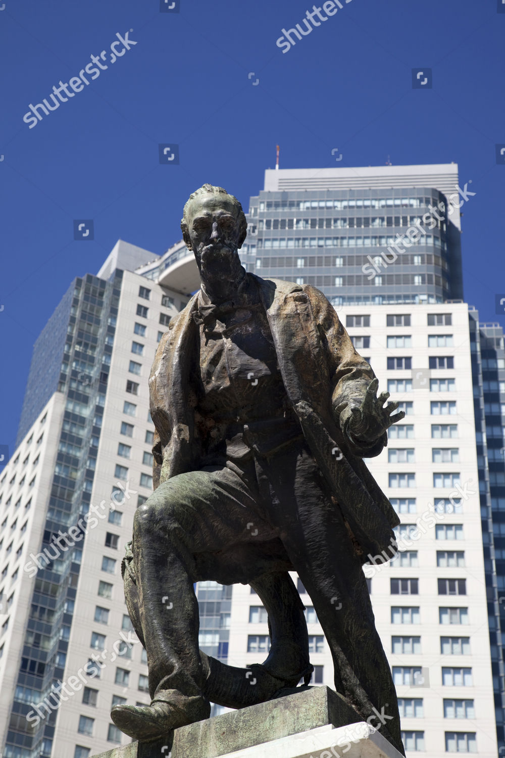 STATUE LUIS VIALE AMIDST MODERN HIGH Editorial Stock Photo Stock