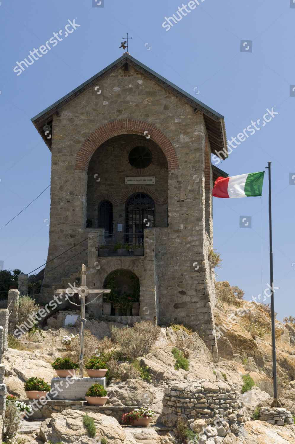 Capo Santa Croce Chapel Italian Flag Editorial Stock Photo - Stock ...