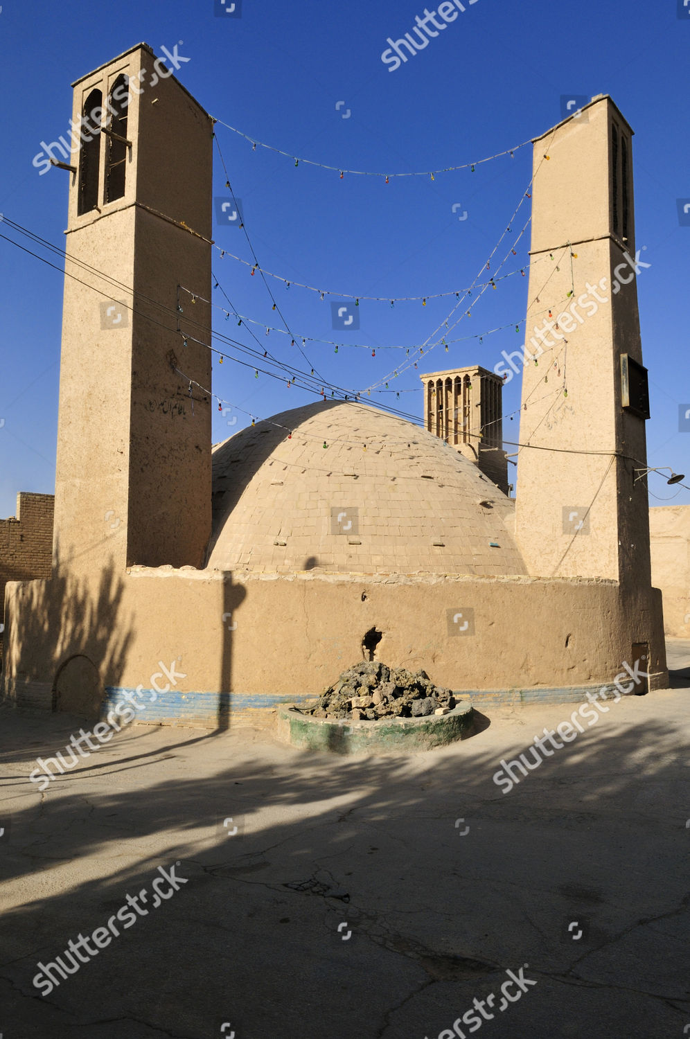 windtower-underground-water-reservoir-historic-town-editorial-stock