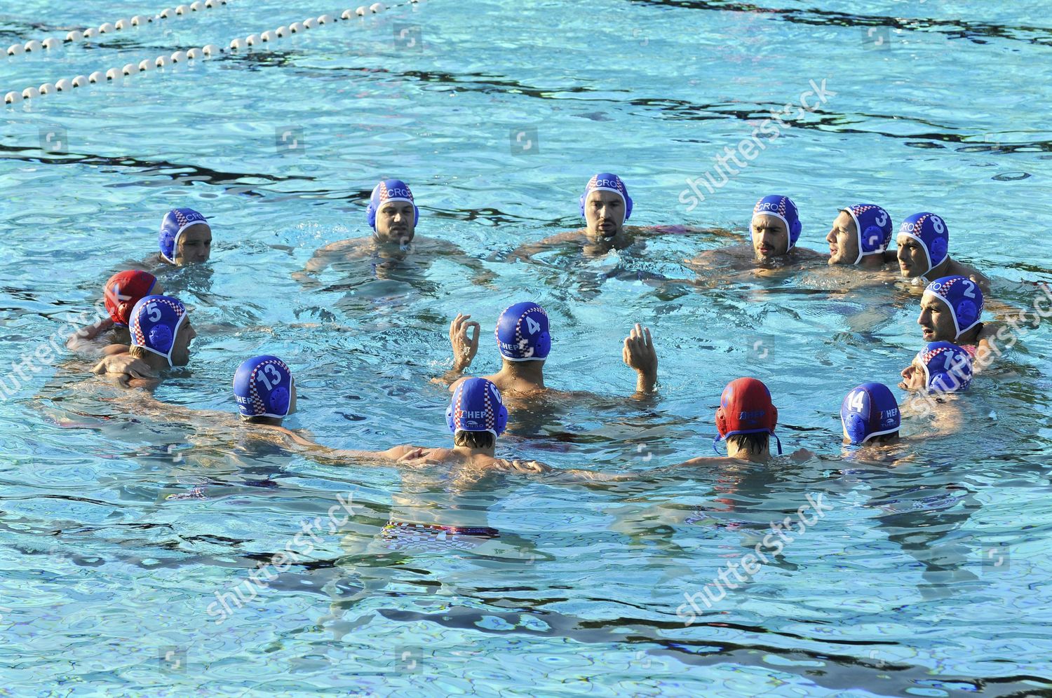 Croatian Water Polo Team Before Start Editorial Stock Photo - Stock