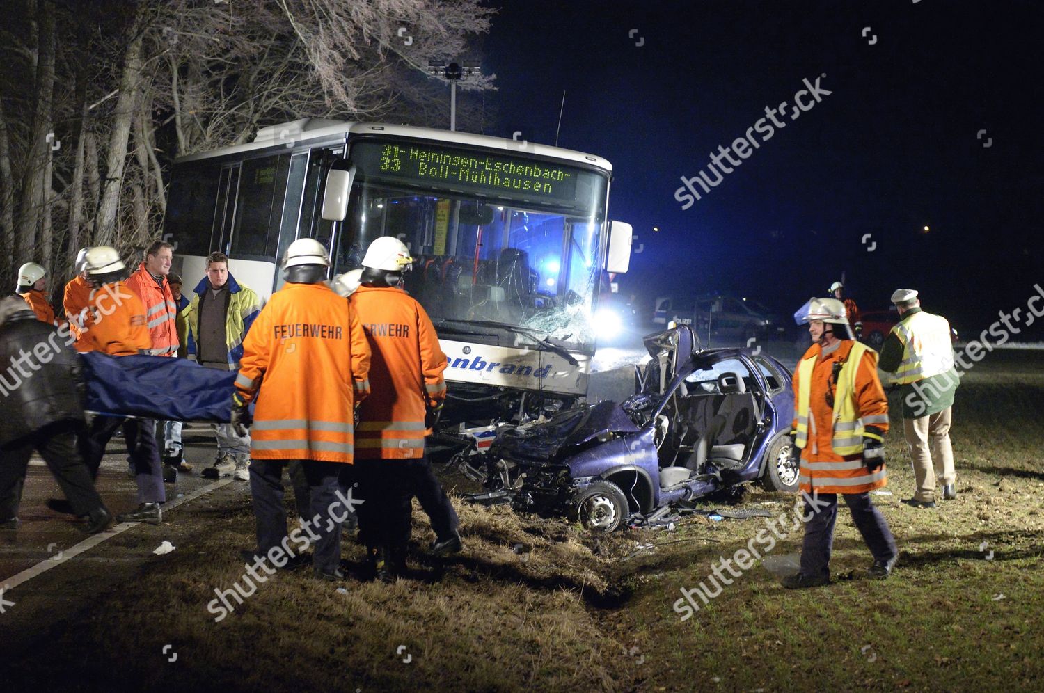 Opel Corsa Collided Bus On L 1217 Editorial Stock Photo Stock Image Shutterstock