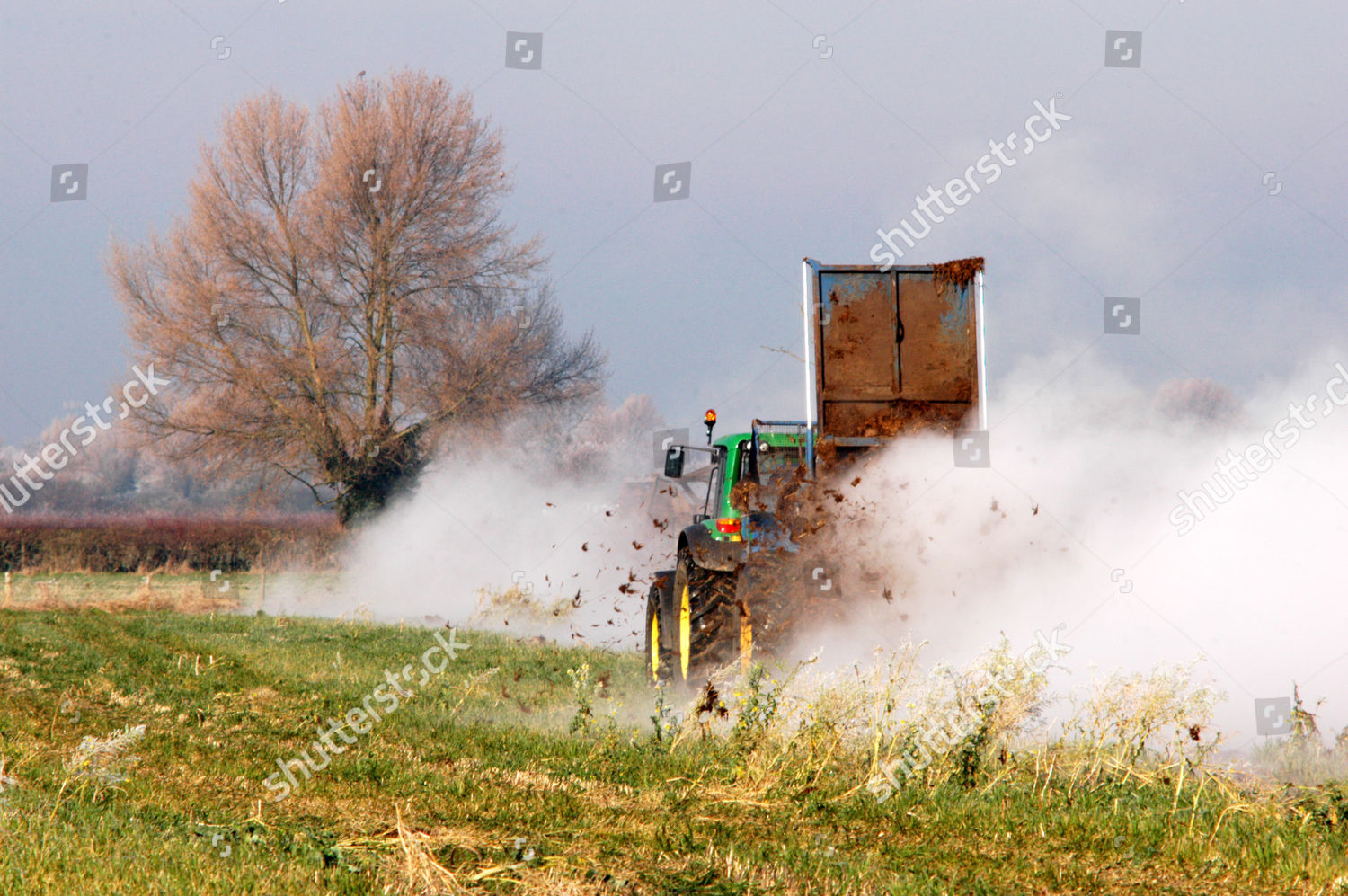Contractors Muck Spreading On Field Preparation Editorial Stock Photo