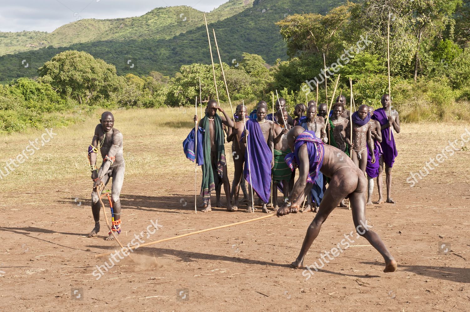 Donga Stick Fighters Surma Tribe Tulgit Editorial Stock Photo Stock