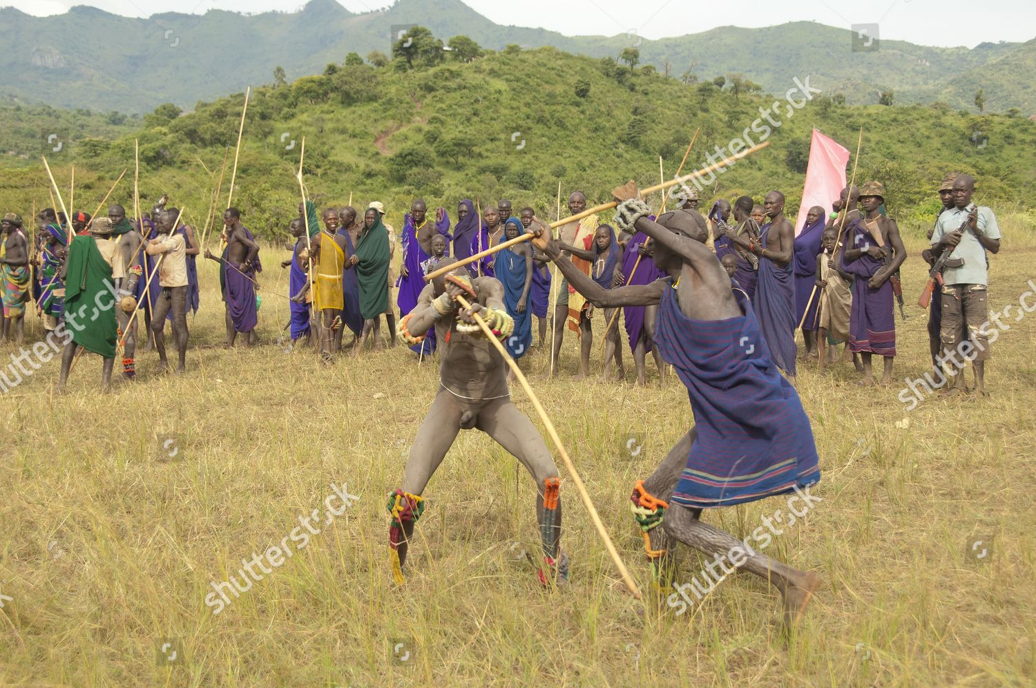 Donga Stick Fighters Surma Tribe Tulgit Editorial Stock Photo Stock