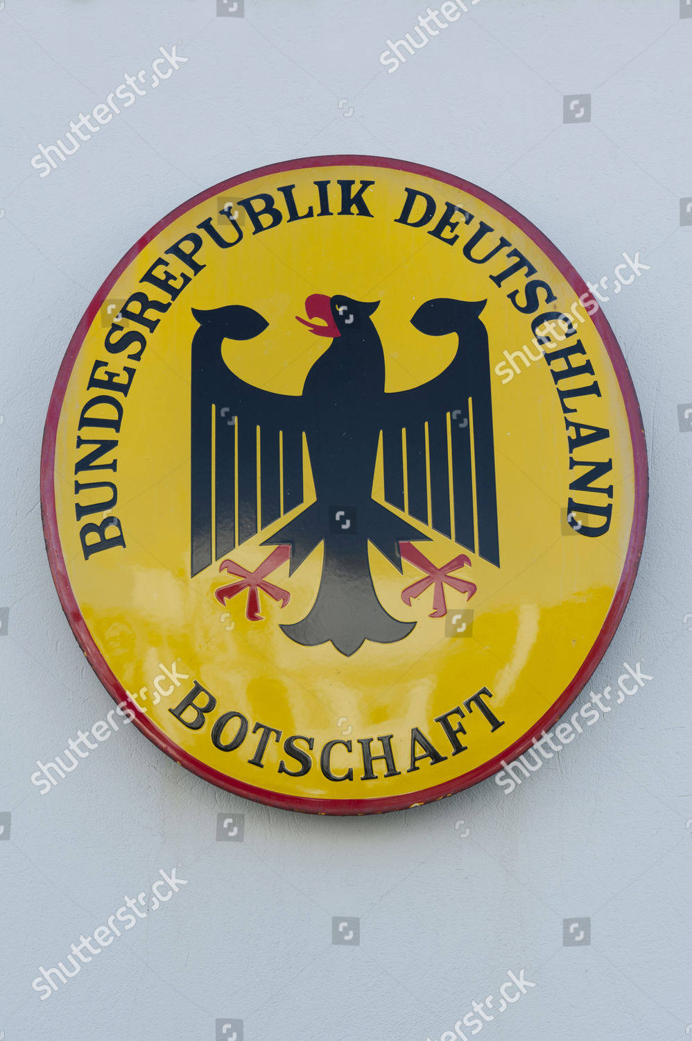 Embassy Sign German Embassy Botschaft Bundesrepublik Editorial Stock