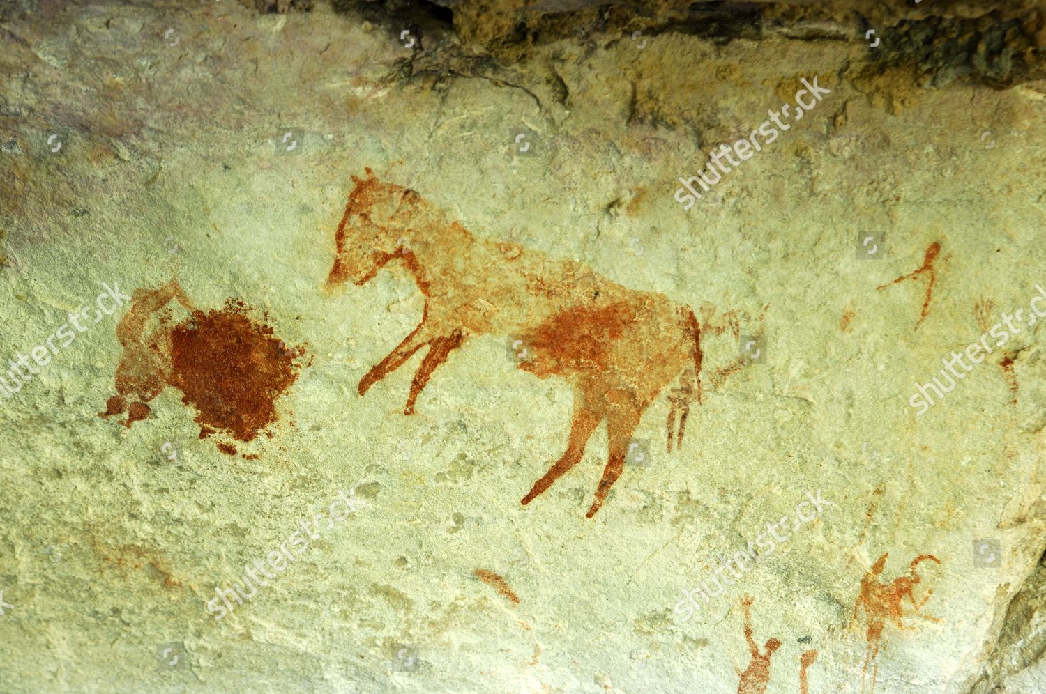 Prehistoric Rock Drawings Bushmen Probably Representing Editorial Stock ...