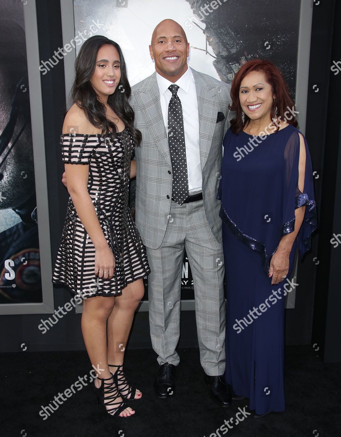 Dwayne Johnson His Family Editorial Stock Photo - Stock Image