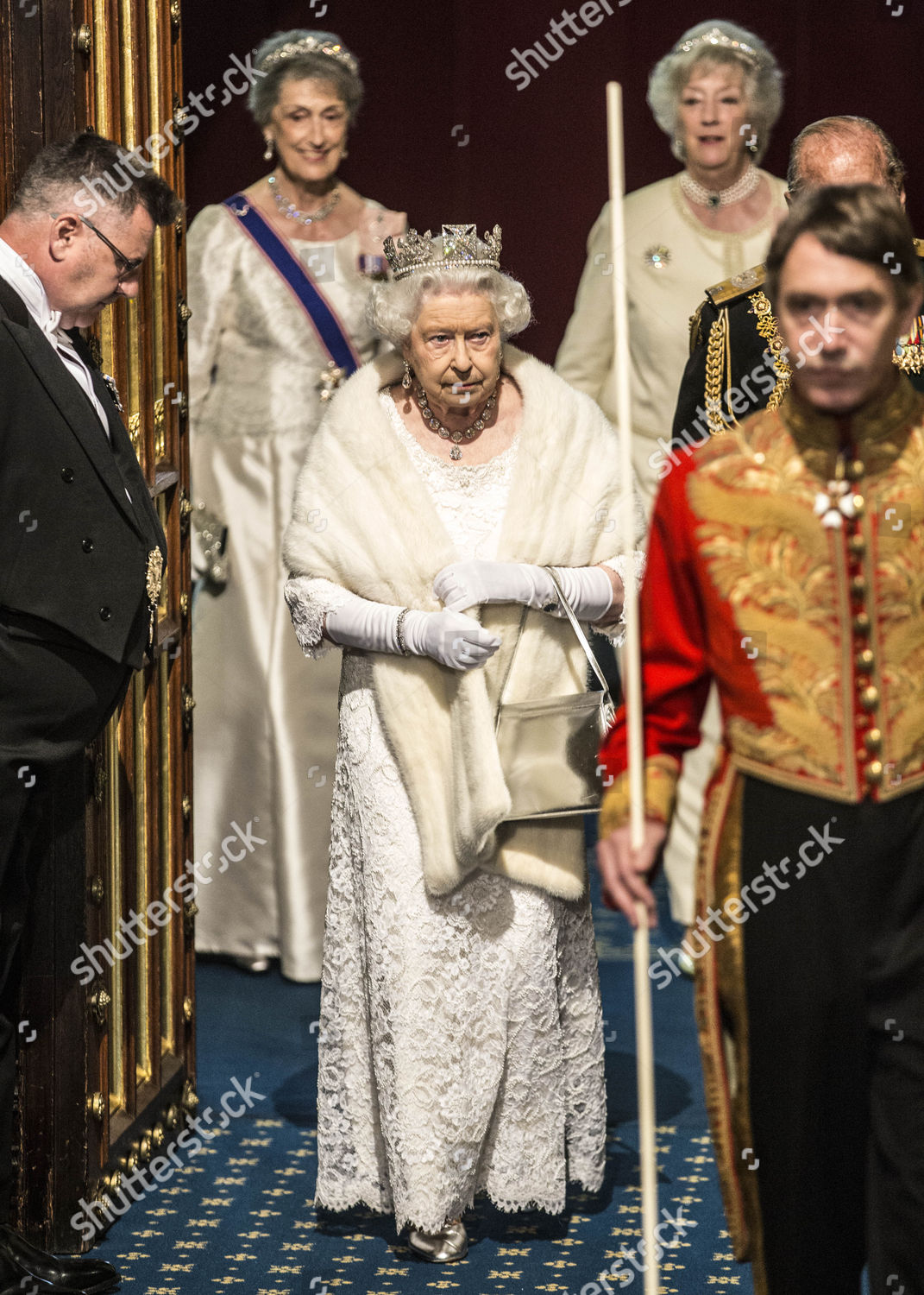 Queen Elizabeth Ii Leaves Palace Westminster Editorial Stock Photo   Shutterstock 4795632q 