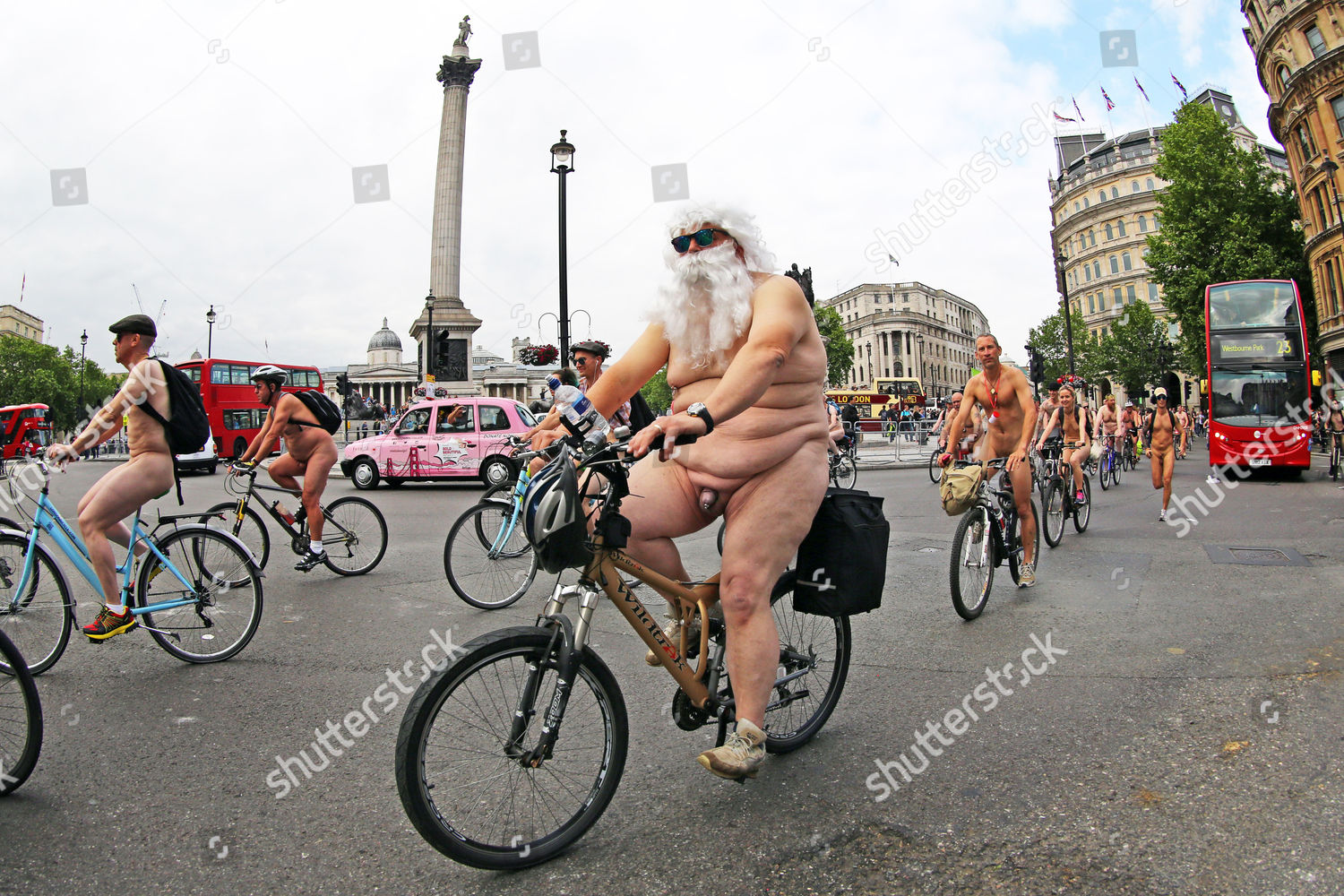 Naked Bike Ride Participants Redaktionelles Stockfoto Stockbild My