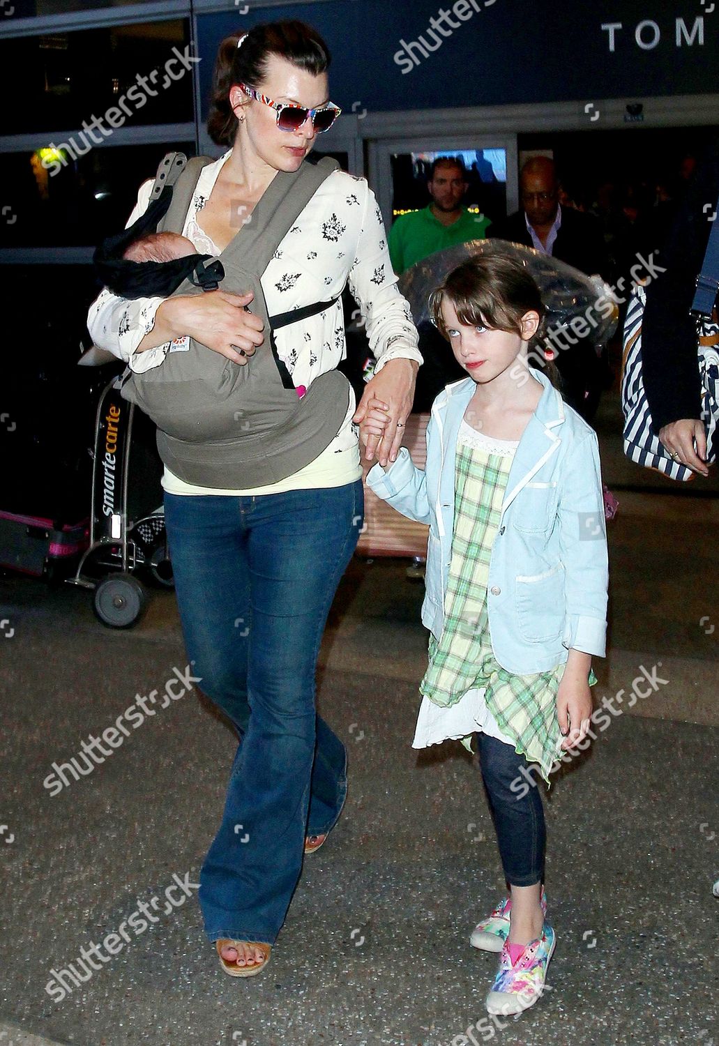 Milla Jovovich Daughters Dashiel Edan Ever Editorial Stock Photo